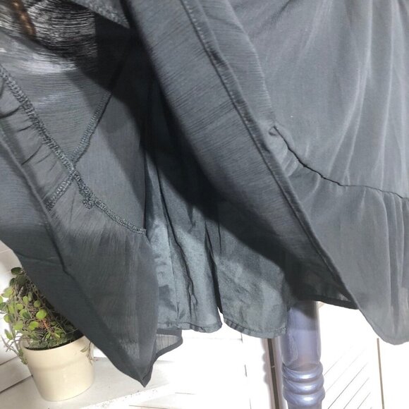 NWOT Exlura Black A-Line Cocktail Dress Lantern Sleeves cut out back bow sz L - Picture 11 of 11